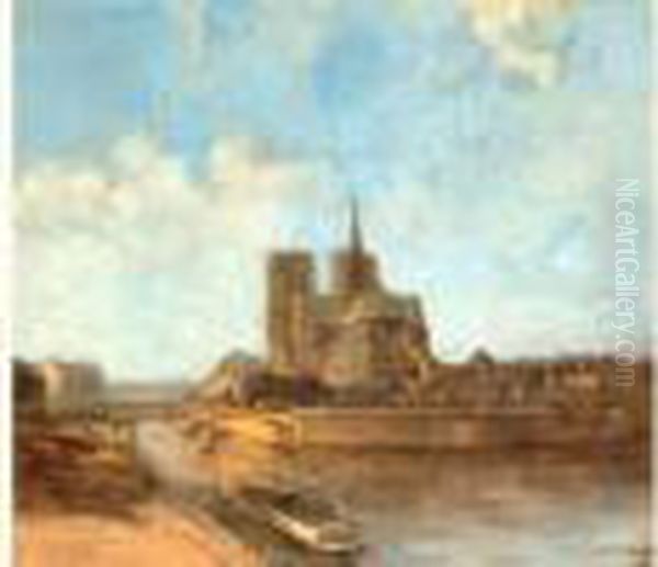 Ecole Francaise
 ?notre-dame De Paris? Oil Painting by Alexis Vollon