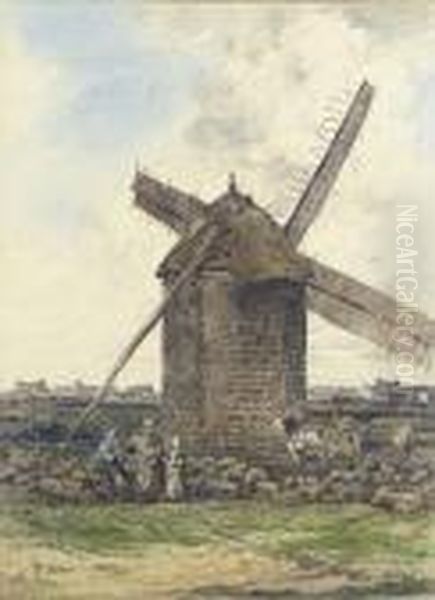 By The Windmill Oil Painting by Alexis Vollon