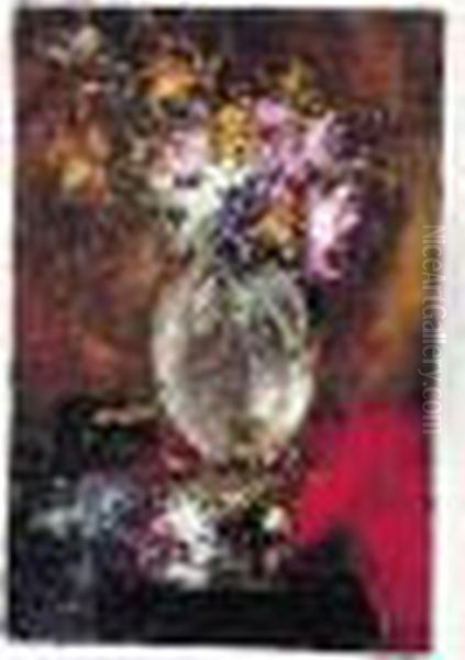 Le Vase De Fleurs Oil Painting by Alexis Vollon