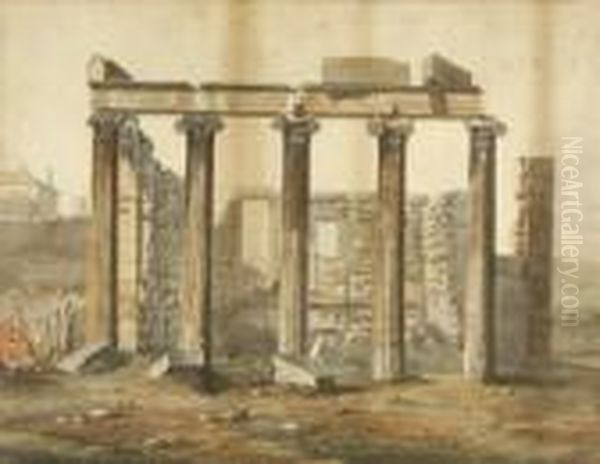 Ruine Des Erechtheion Auf Der Akropolis Oil Painting by Giovanni Volpato