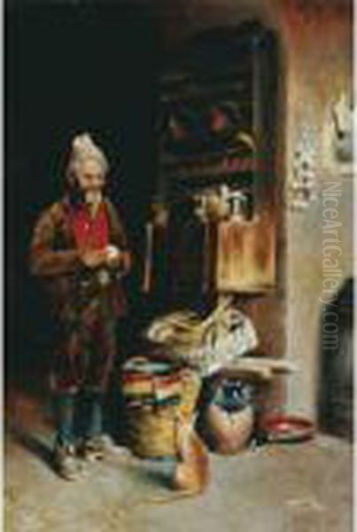 Interno Rustico Oil Painting by Vincenzo Volpe