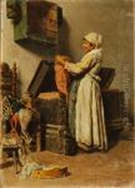 Figura In Un Interno Oil Painting by Vincenzo Volpe