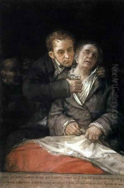 Self-Portrait with Doctor Arrieta 2 Oil Painting by Francisco De Goya y Lucientes