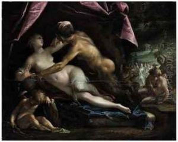 Pan And Selene Oil Painting by Hans Von Aachen