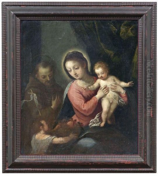 Madonna Mit Dem Hl Oil Painting by Hans Von Aachen