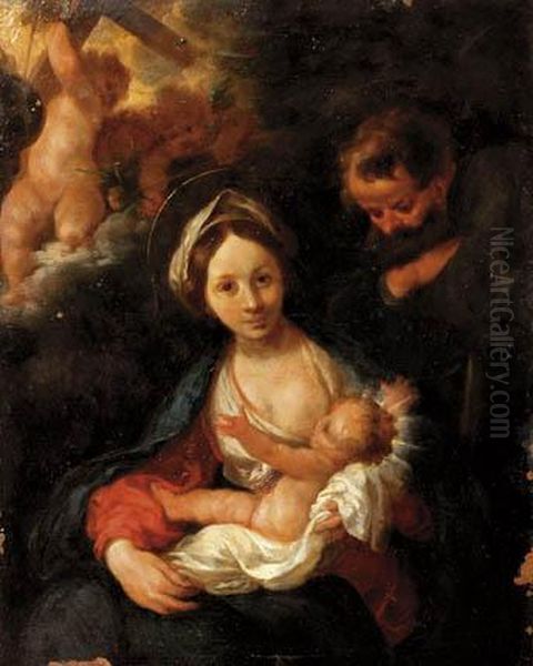 Madonna And Child Oil Painting by Hans Von Aachen