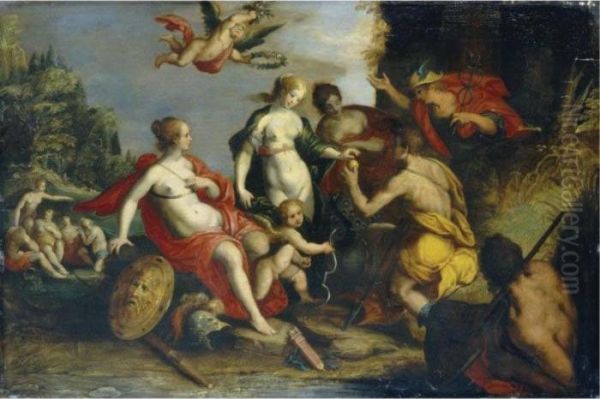 The Judgement Of Paris Oil Painting by Hans Von Aachen