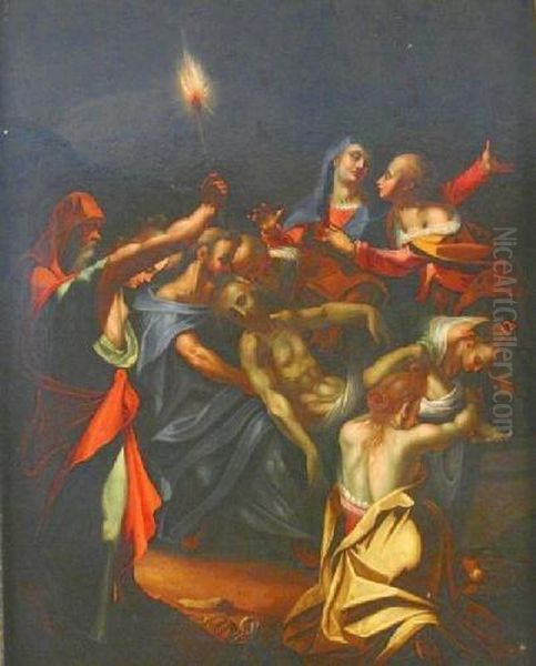 The Entombement Of Christ Oil Painting by Hans Von Aachen