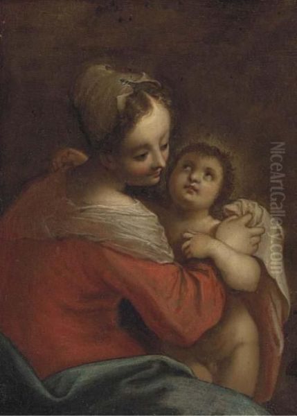 The Virgin And Child Oil Painting by Hans Von Aachen