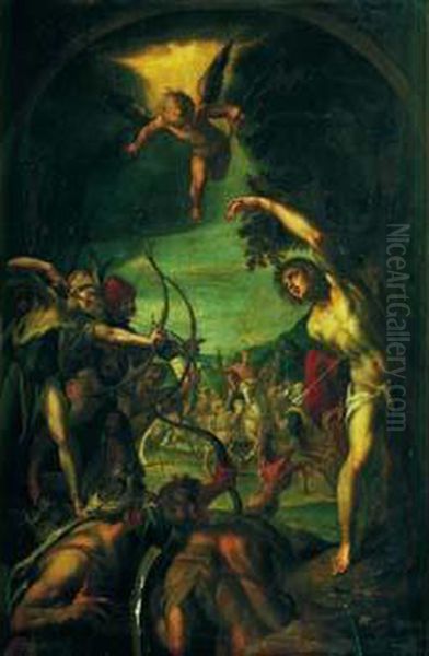 Le Martyre De Saint Sebastien Oil Painting by Hans Von Aachen