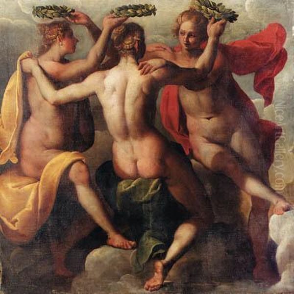 The Three Graces Oil Painting by Hans Von Aachen