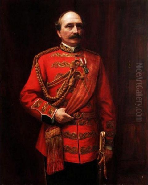 Portrait Of Lieutenant Colonel H. St. Clair Wilkins Oil Painting by Baron Heinrich von Angeli