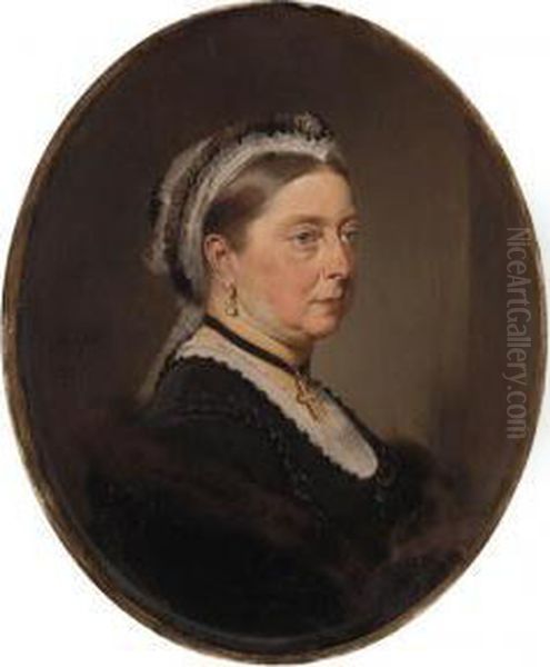 Queen Victoria Oil Painting by Baron Heinrich von Angeli