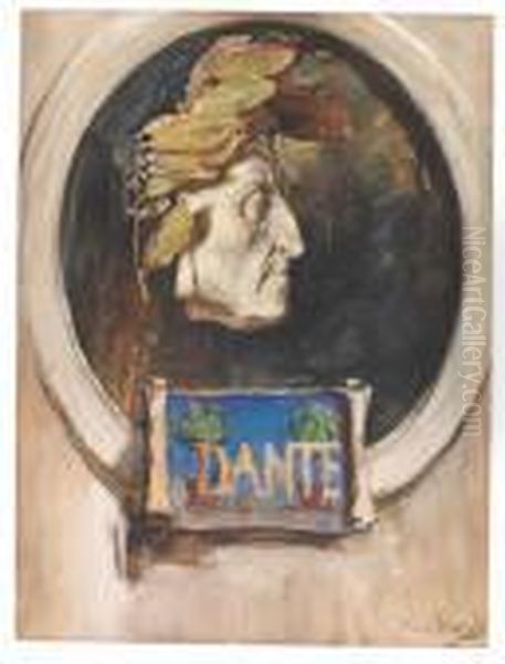 Portrat Dante Oil Painting by Hans Von Bartels