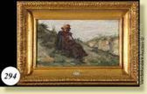 Jeune Femme Assise Dans Lesdunes Oil Painting by Hans Von Bartels