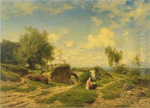 An Afternoon Outing Oil Painting by Hans Von Bartels