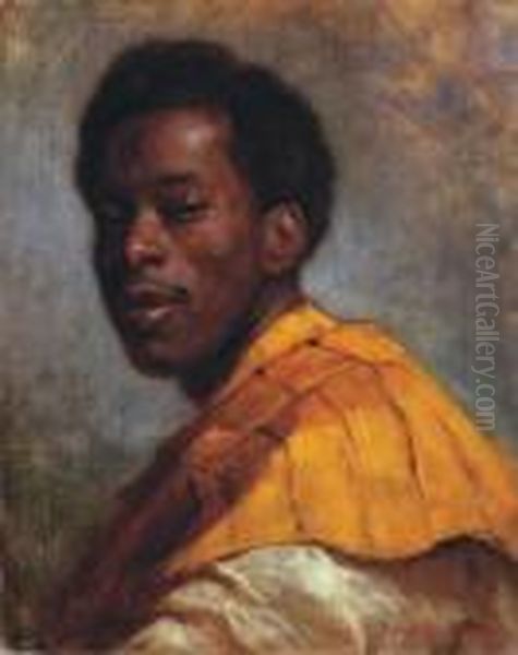 Moorish Boy Oil Painting by Gyula Benczur