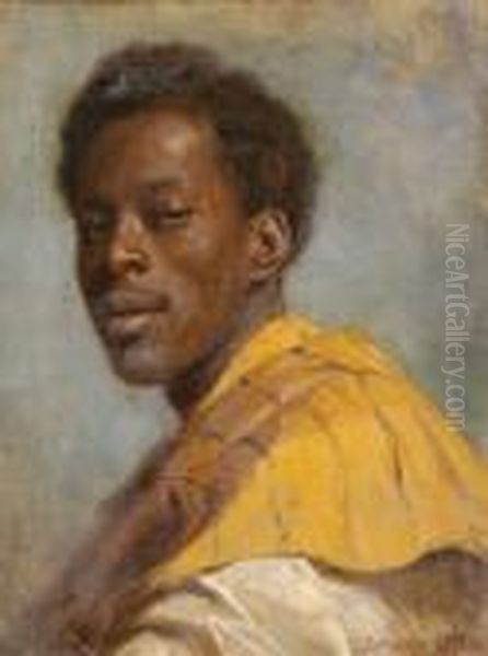 A Hiu Neger Oil Painting by Gyula Benczur