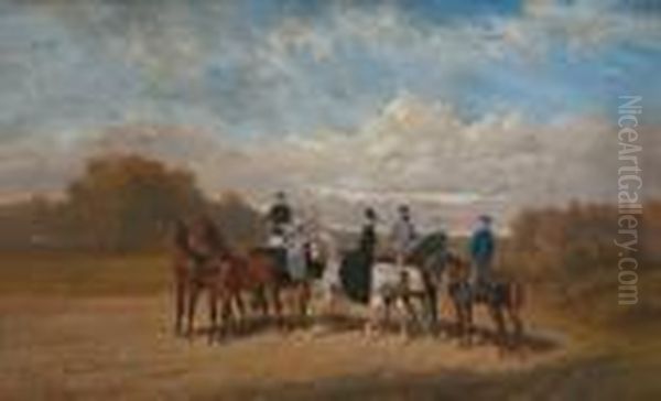 Passeggiata In Carrozza Della Famiglia Imperiale Oil Painting by Alexander Ritter Von Bensa