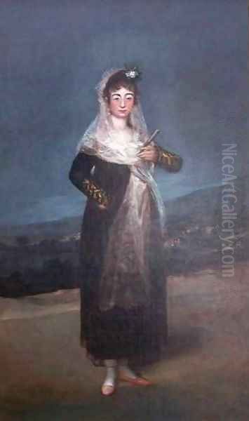 Portrait of Marquesa Santiago Oil Painting by Francisco De Goya y Lucientes