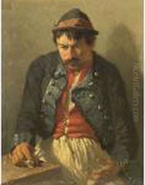 Der Trinker Oil Painting by Julius von Blaas