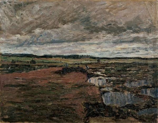 Moorlandschaft Oil Painting by Theo Von Brockhusen