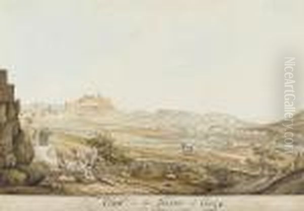 View In The Island Of Gozo Oil Painting by Charles Frederick Von Brocktorff