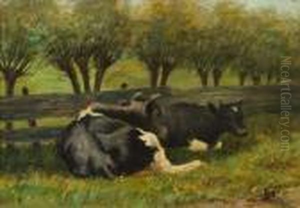 Cows Lying Down. Oil Painting by Vaclav Brozik