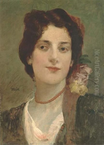 Portrait Of A Lady Oil Painting by Vaclav Brozik