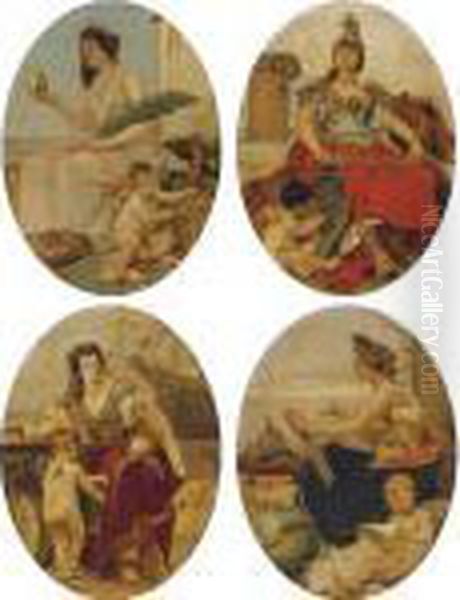 Allegories Of Force, History, Peace And Commerce: A Set Of Four Oil Painting by Vaclav Brozik