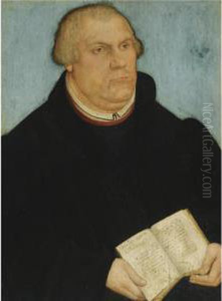 Portrait Of Martin Luther Oil Painting by Lucas The Elder Cranach