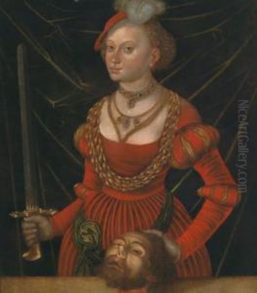 Giuditta E Oloferne Oil Painting by Lucas The Elder Cranach