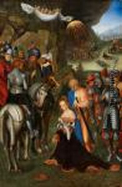 Enthauptung Der Hl. Katharina Oil Painting by Lucas The Elder Cranach