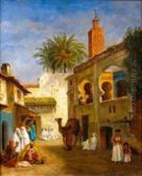 Motif From Tlemcen (algerie) Oil Painting by Fritz Von Dardel