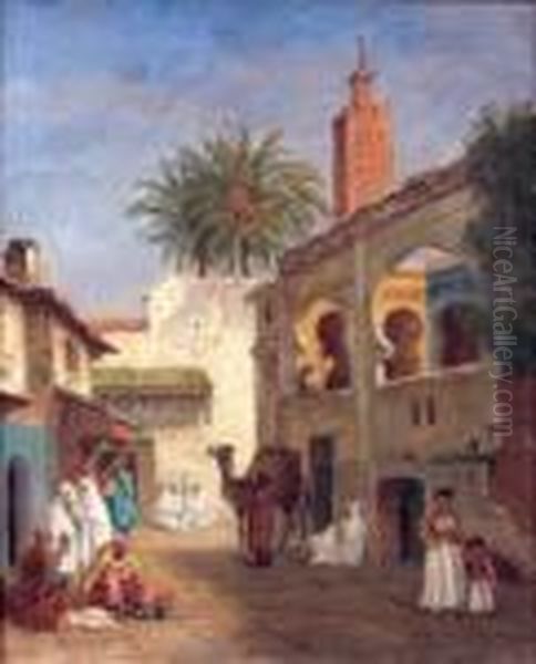 Motif From Tlemcen (algerie) Oil Painting by Fritz Von Dardel