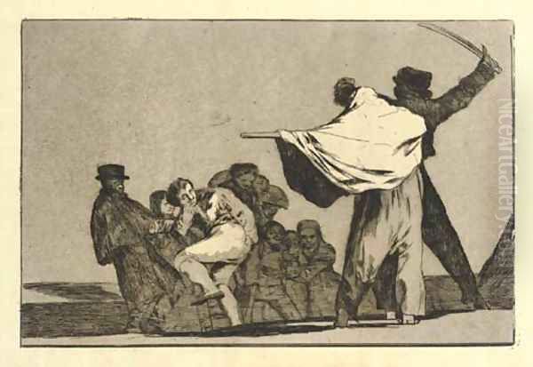 Dos a Uno, meten la Paja en el Culo, from Los Proverbios Oil Painting by Francisco De Goya y Lucientes