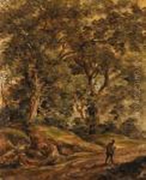 Waldlandschaft Oil Painting by Georg Maximilian Johann Von Dillis