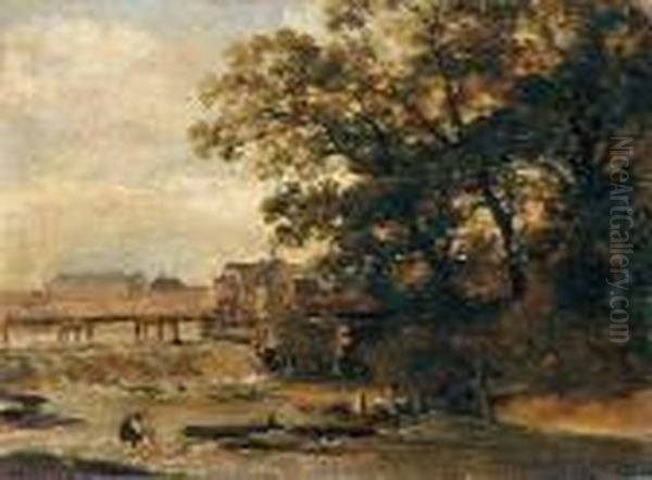 An Den
Isar-uberfallen Oil Painting by Georg Maximilian Johann Von Dillis