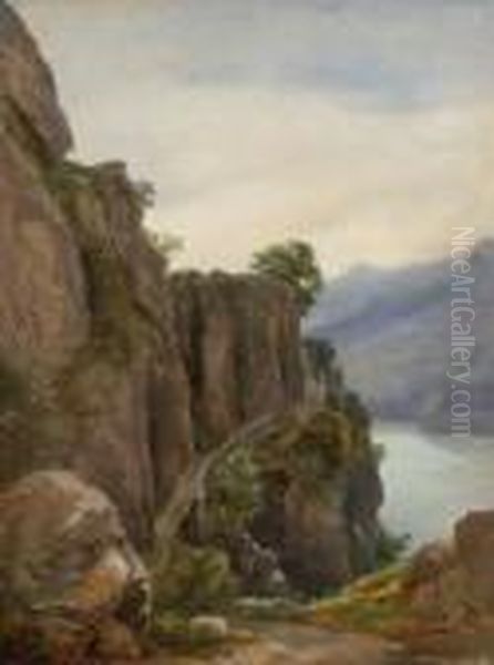 Am Walensee In Der Schweiz Oil Painting by Georg Maximilian Johann Von Dillis