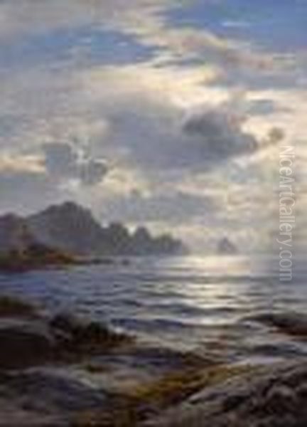 'am Eismeer Auf Den Lofoten'. Oil Painting by Themistocles Von Eckenbrecher