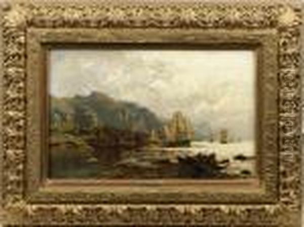 Norwegischer Fjord Oil Painting by Themistocles Von Eckenbrecher