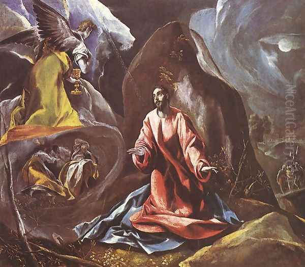 Agony in the Garden Oil Painting by El Greco (Domenikos Theotokopoulos)