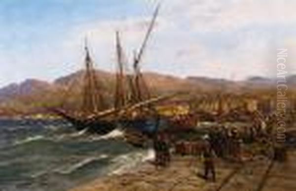 Harbour At Smyrna Oil Painting by Themistocles Von Eckenbrecher