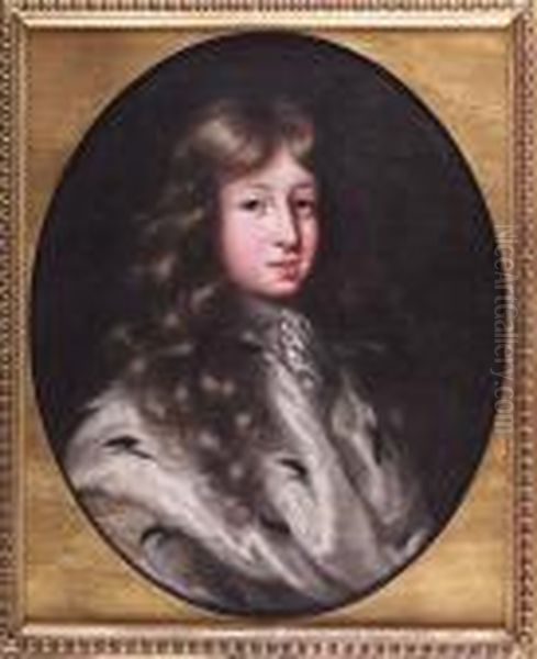 Portrait Of A Young Karl Xi, King Of Sweden, 1672-1697 Oil Painting by David Klocker Von Ehrenstrahl