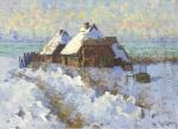 Winter Landscape Oil Painting by Elisabeth Von Eicken