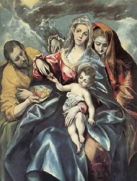 The Holy Family with St Mary Magdalen 1595-1600 Oil Painting by El Greco (Domenikos Theotokopoulos)