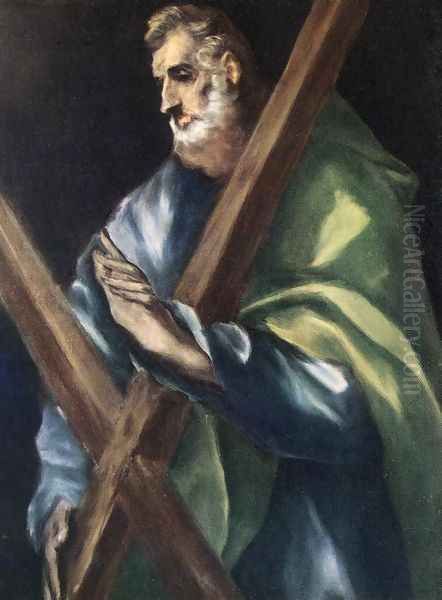 Apostle St Andrew 1610-14 Oil Painting by El Greco (Domenikos Theotokopoulos)