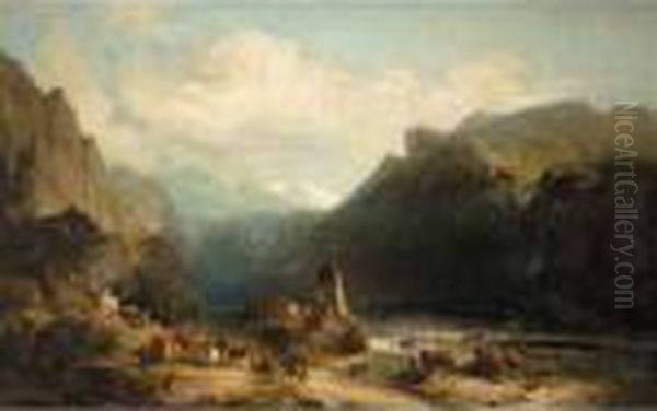 Caucasian Scene Oil Painting by Paul Von Franken