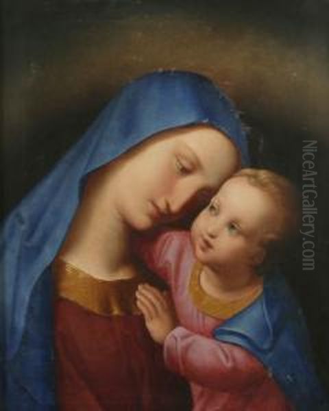 Madonna Mit Kind Oil Painting by Josef Von Fuhrich