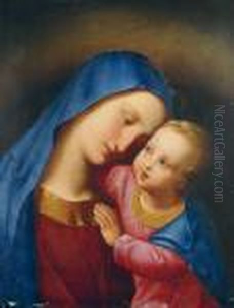 Madonna Mit Kind. Oil Painting by Josef Von Fuhrich